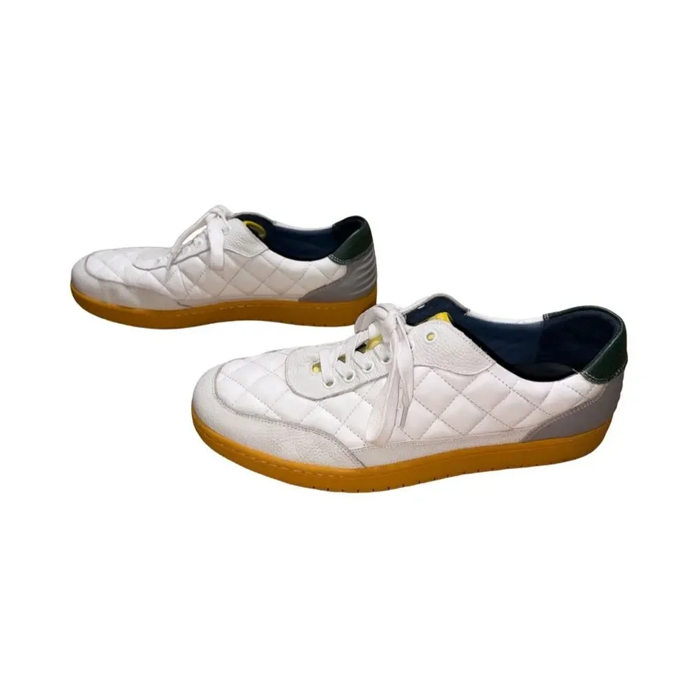Marc Nolan Varro White Quilted Leather Sneakers    Size: 11